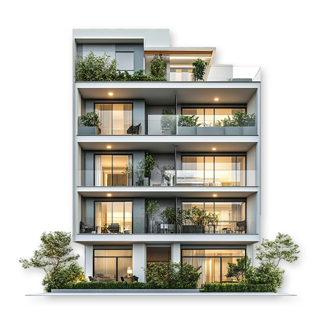 Ilustração de prédio residencial moderno